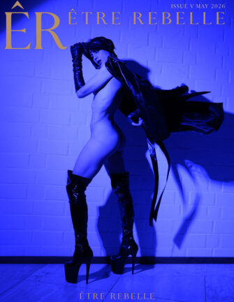 Magazine cover mockup, minimalist portrait